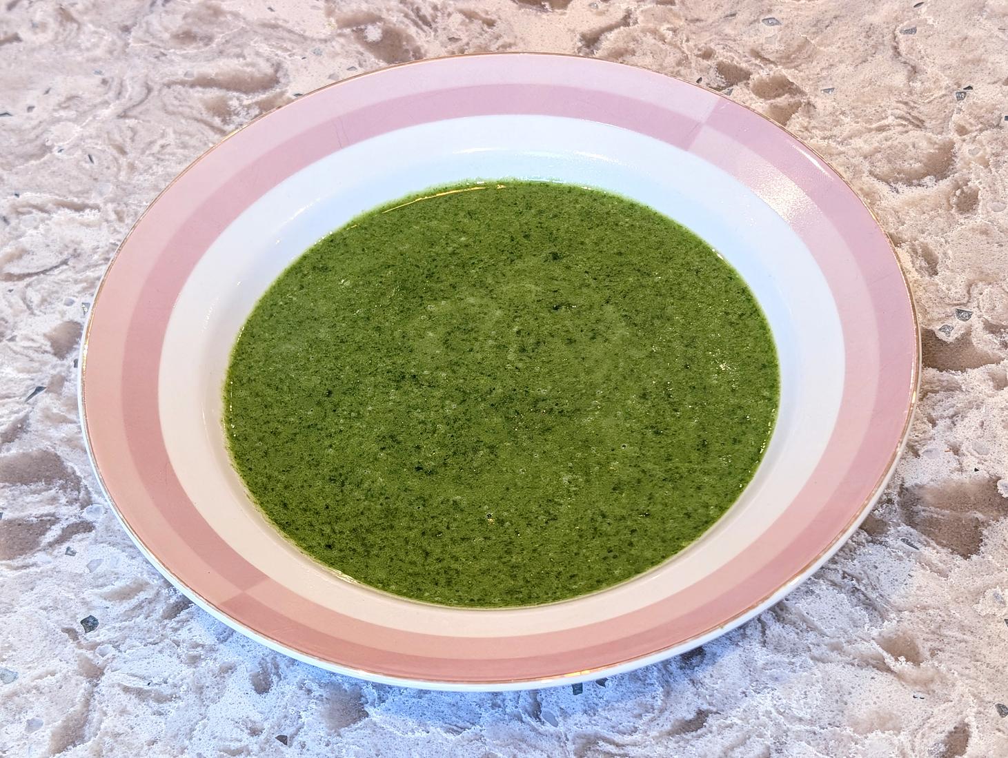 Cream of Spinach Soup photograph 1