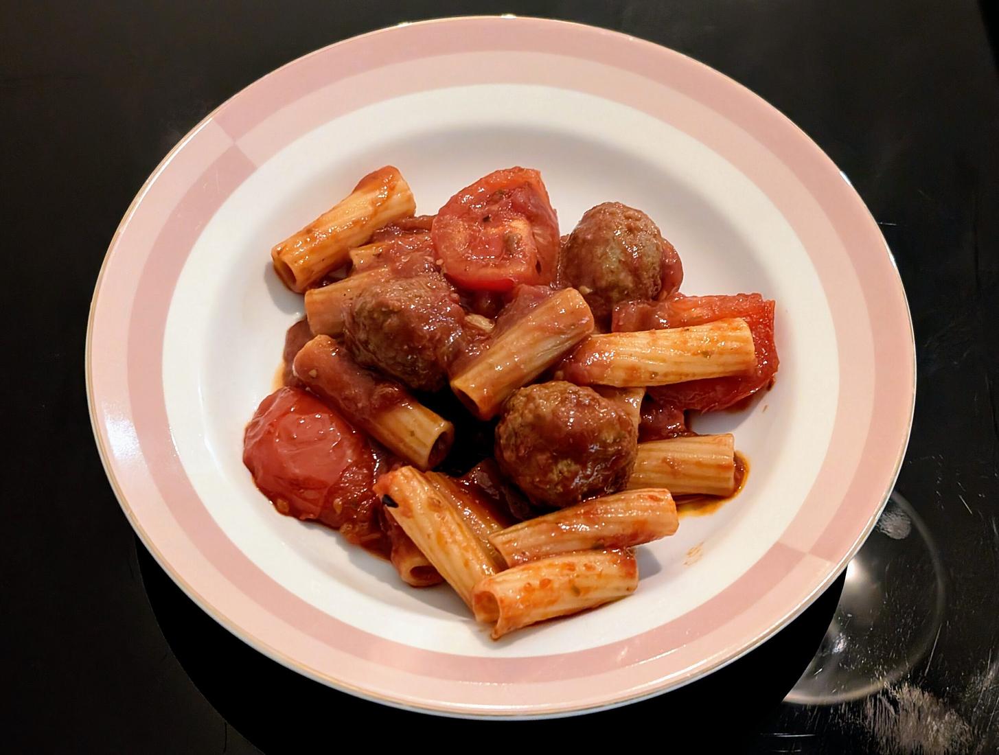 Meatballs in tomato sauce photograph 1
